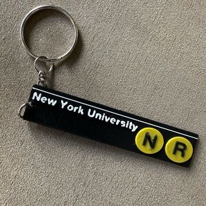 Subway NYU  college university sign train keychain  N W MTA nyc decor station